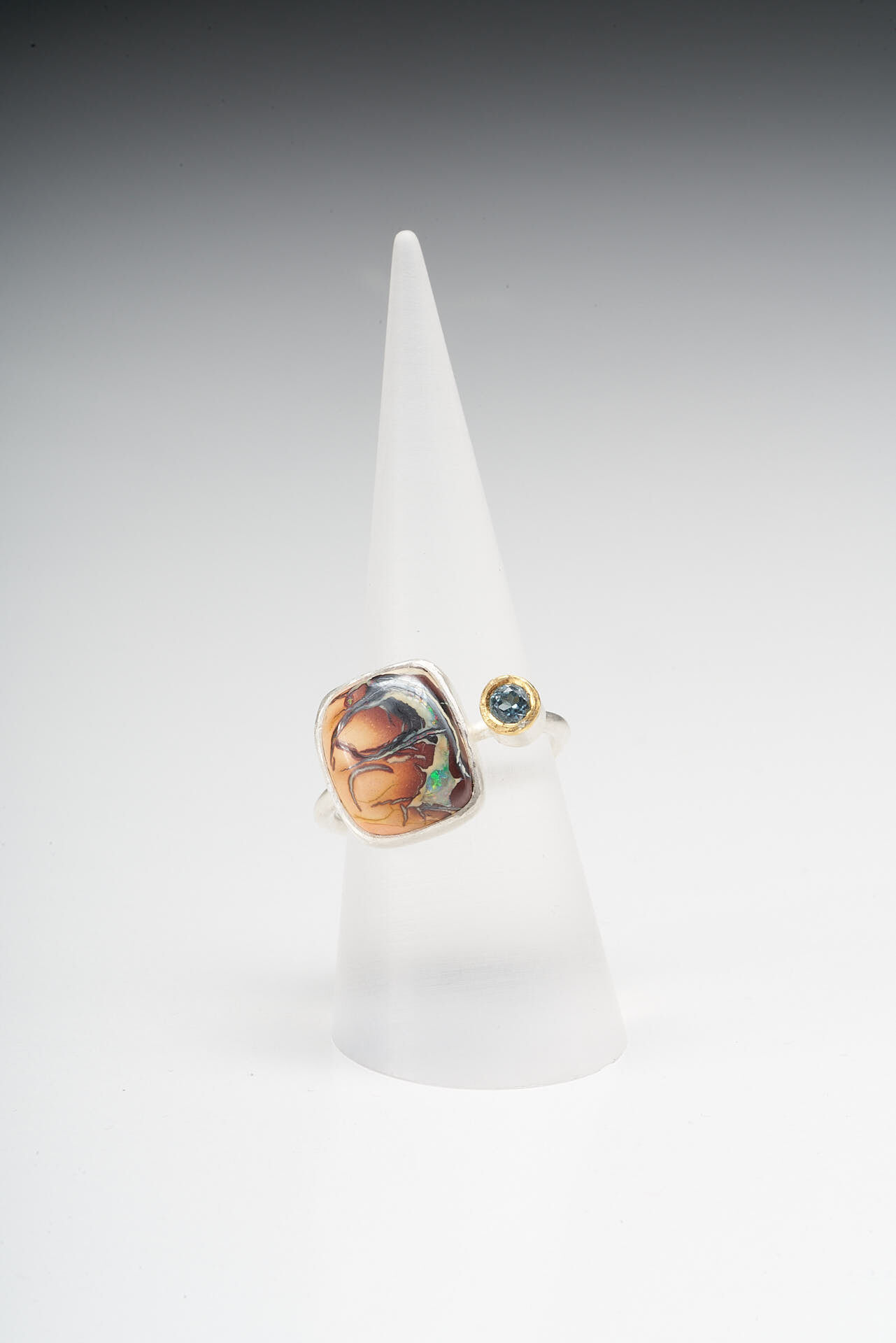 Yowah Opal + Aquamarine _Ring 