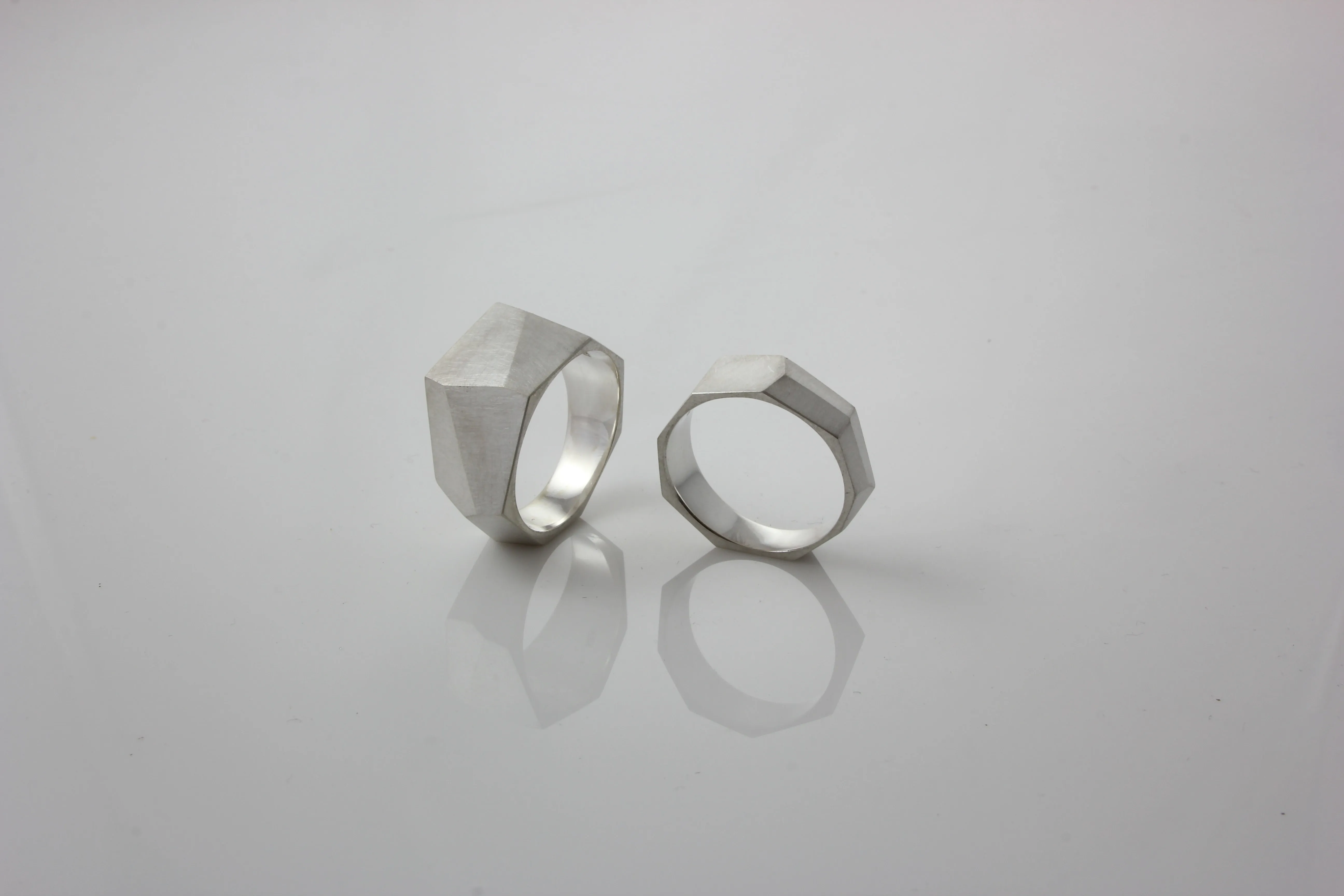 Facet Form Custom Made Wedding Rings 