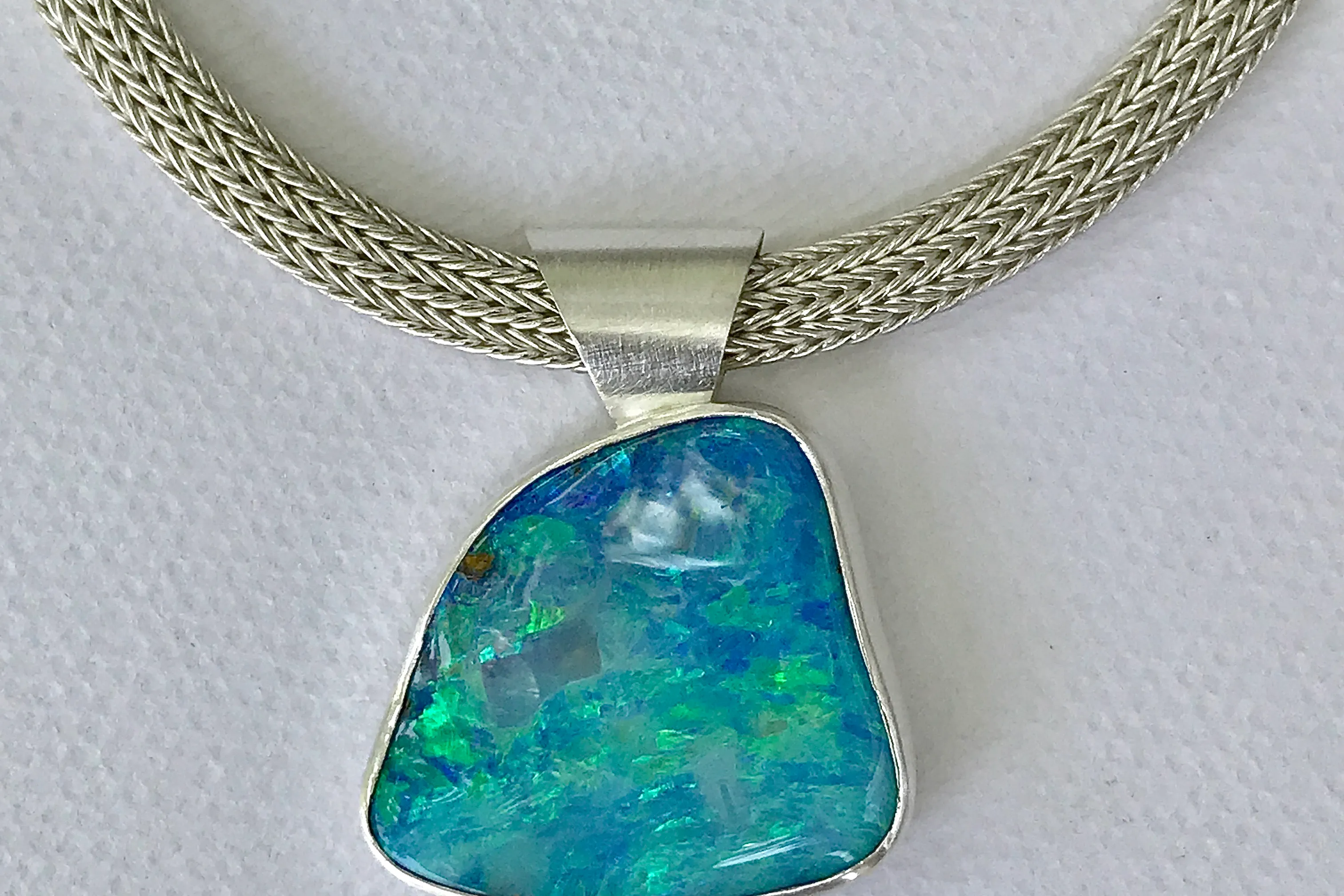 Boulder opal neckpiece 