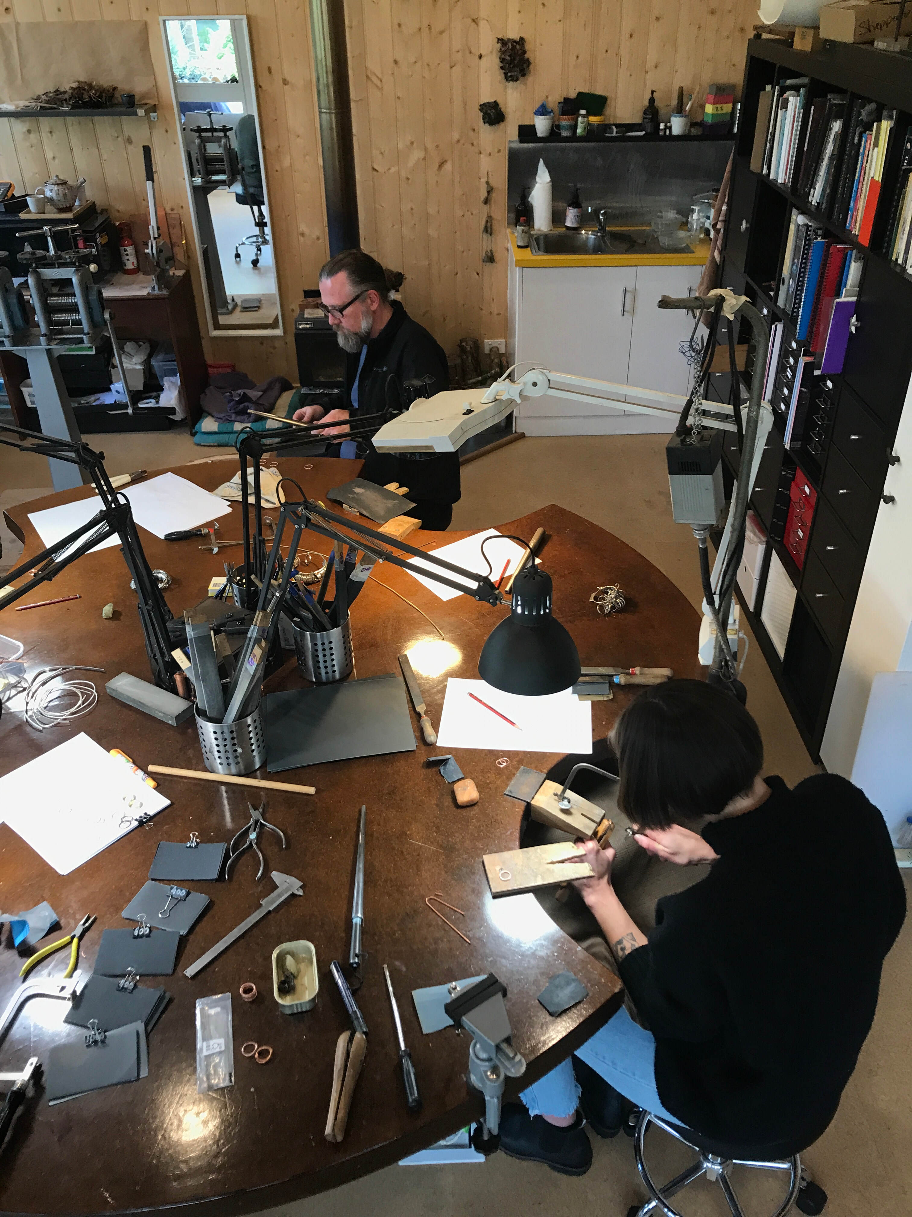 jewellery making studio with person working in the studio