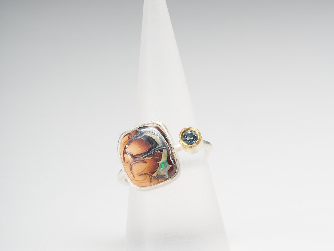 Yowah Opal + Aquamarine _Ring 